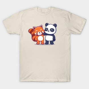 Cute Panda And Red Panda T-Shirt